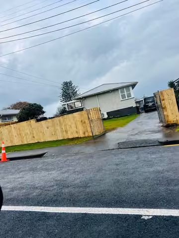 Residential driveway and its front garden edge